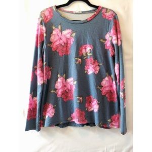 Soul Cake Blue & Floral Sweater